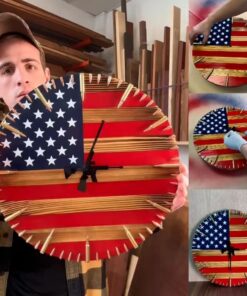 🔥Veteran's Day Pre-Sale 60% OFF🔥Handmade Patriotic Wooden American Flag Clock Wall Decor